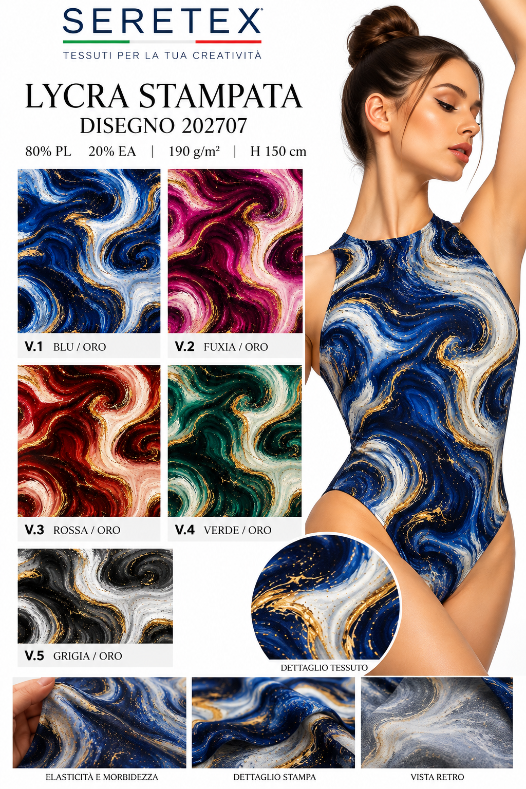 Cartella colori Lycra stampata - Disegno 202707