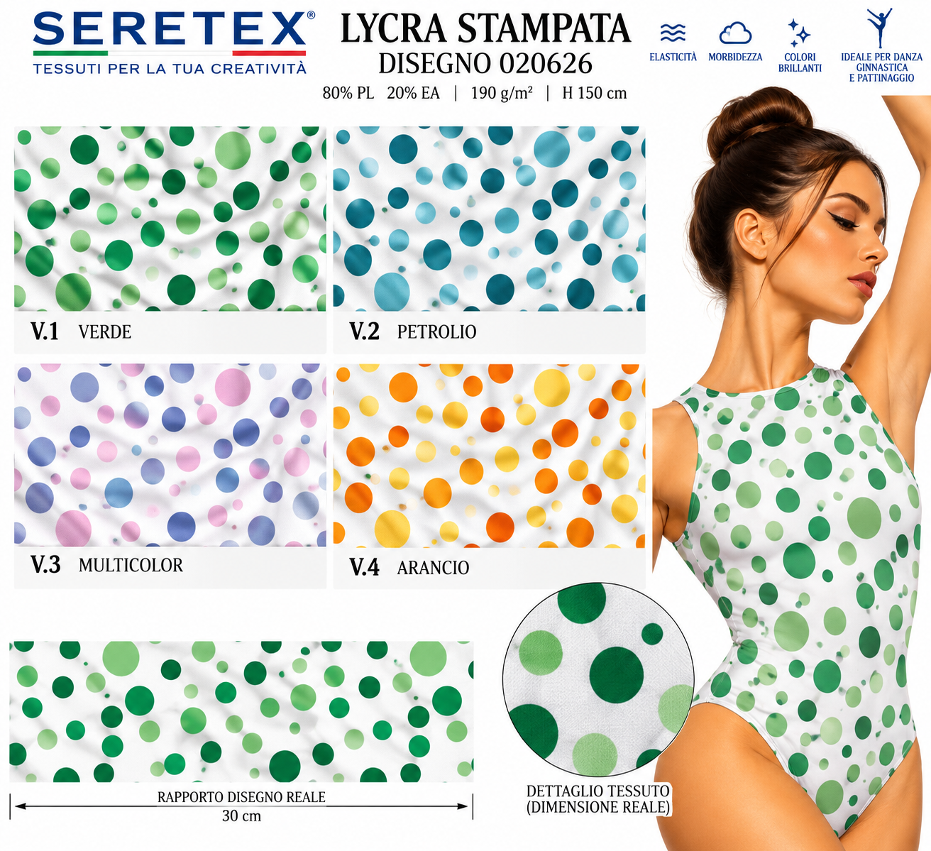 Cartella colori Lycra stampata - Disegno 020626