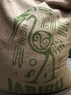 Jabibu South American origin coffee sack at Beantiful roasting facility