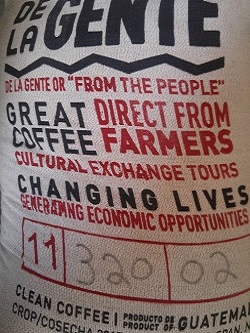 Origin coffee sack at Beantiful roasting facility