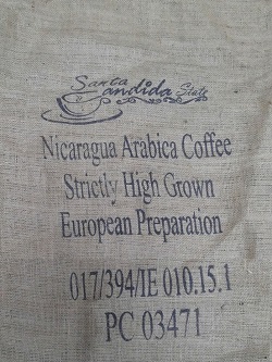 World origin coffee burlap sack at Beantiful roasting facility