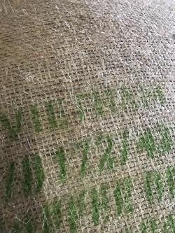 World origin coffee sack at Beantiful roasting facility