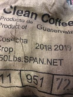 Single origin coffee sack at Beantiful roasting facility