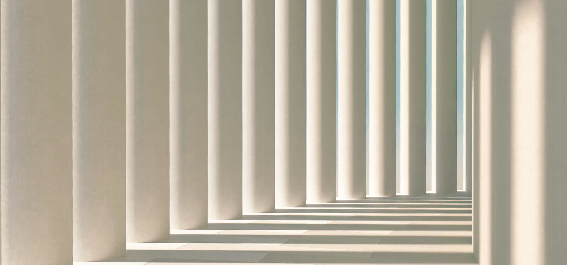 Sunlit colonnade banner