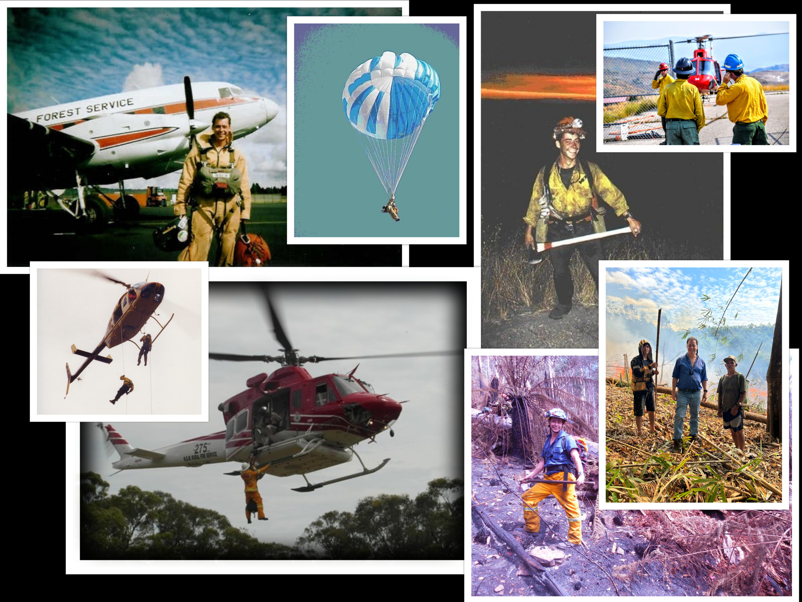 Photo collage from Michael Hill's fire career