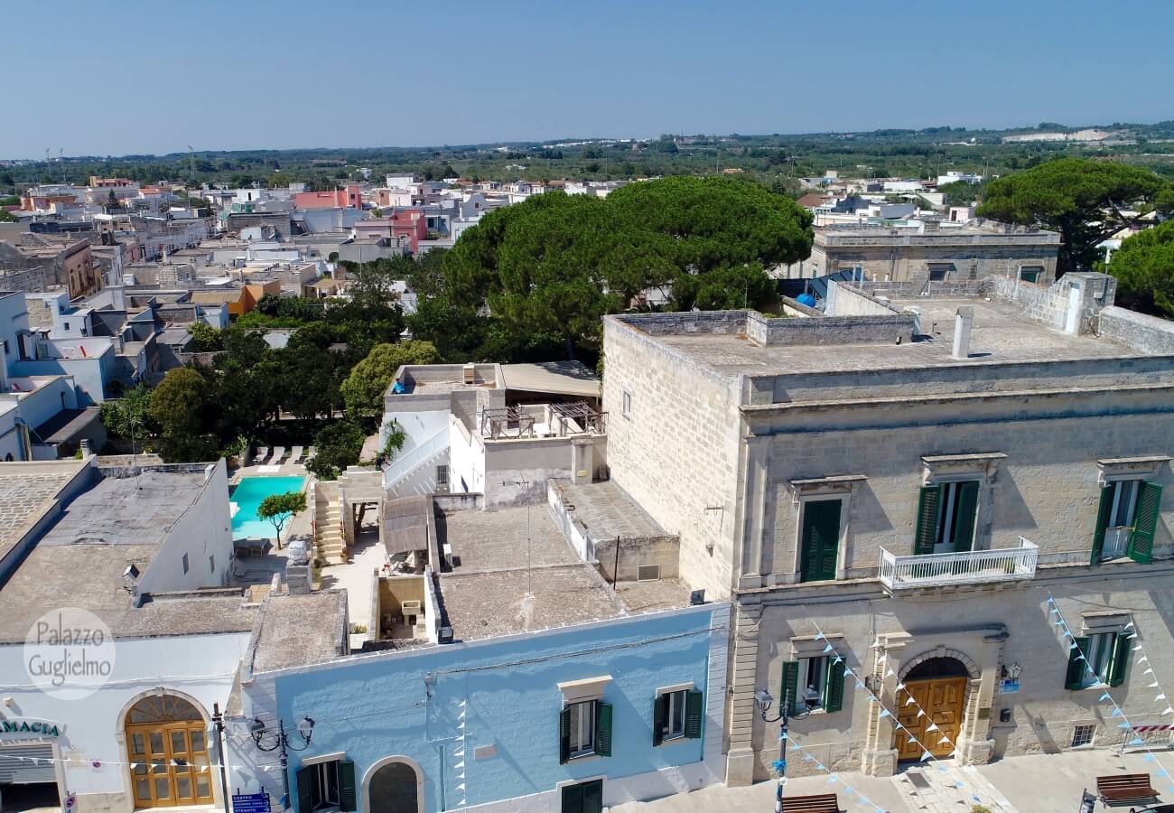 Veduta aerea di Vignacastrisi con Palazzo Guglielmo