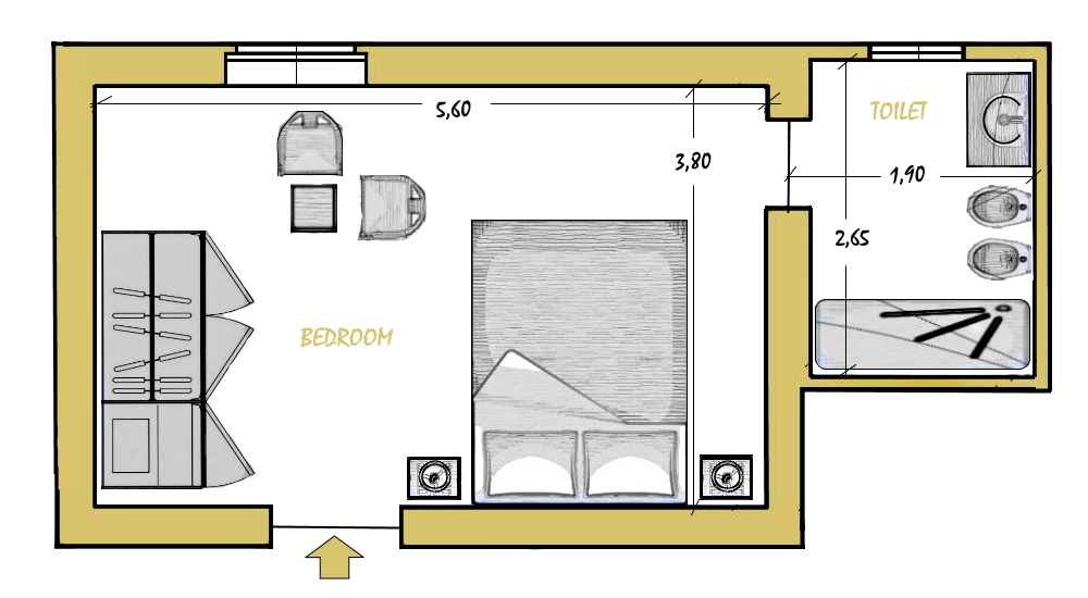 Camera Gold, planimetria