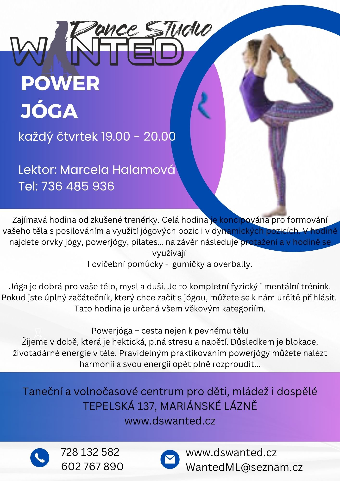 Power jóga a cvičení na míčích