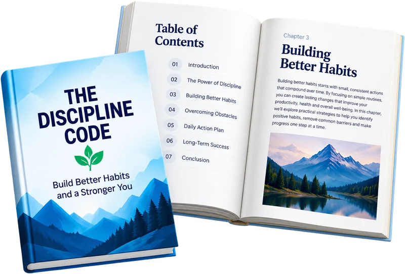 Example ebook cover and open pages showing the table of contents and sample content.