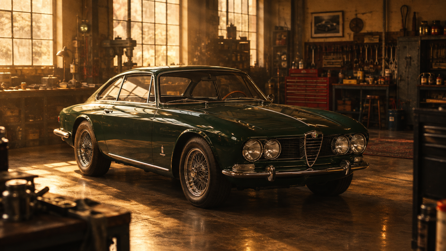 Auto storica restaurata all\u2019interno della nostra officina