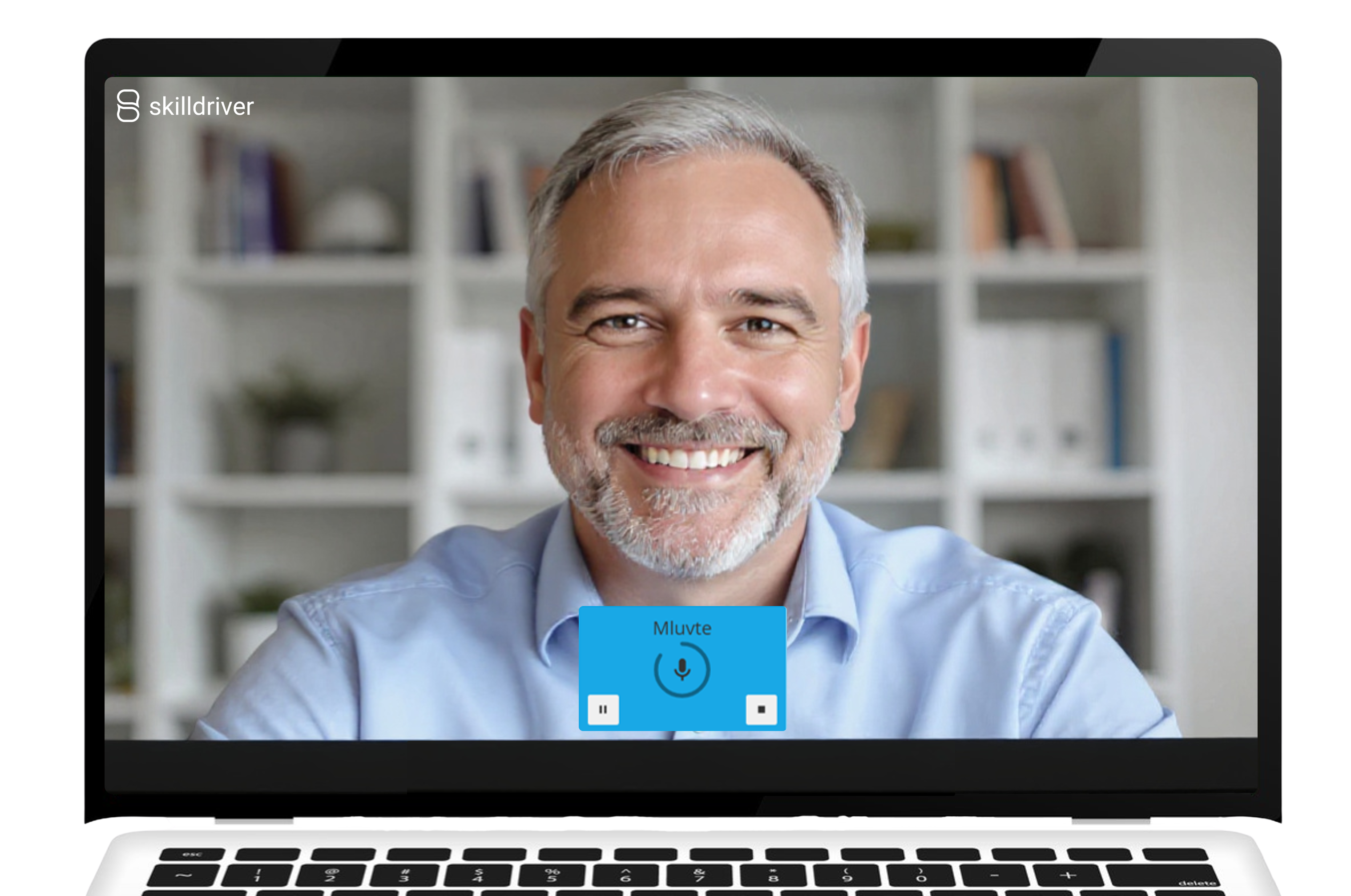 AI Avatar Skilldriver – ukázka aplikace na notebooku