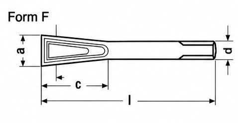 DIN 529 Form F technical drawing.