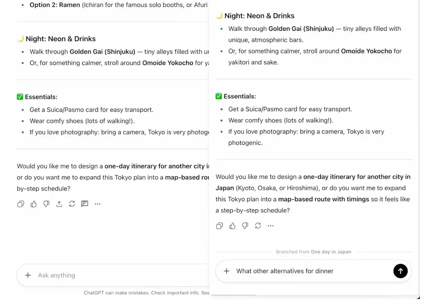 SideThreadGPT Desktop Demo - Sidebar Branching
