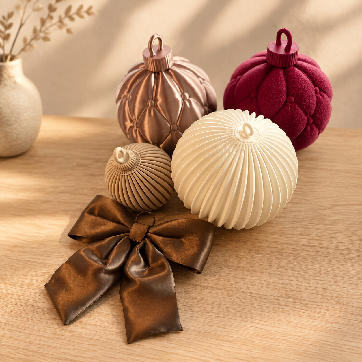 Kerstballen in merkkleuren