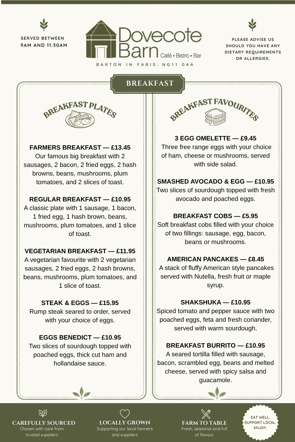 Freshly baked cakes from local bakers