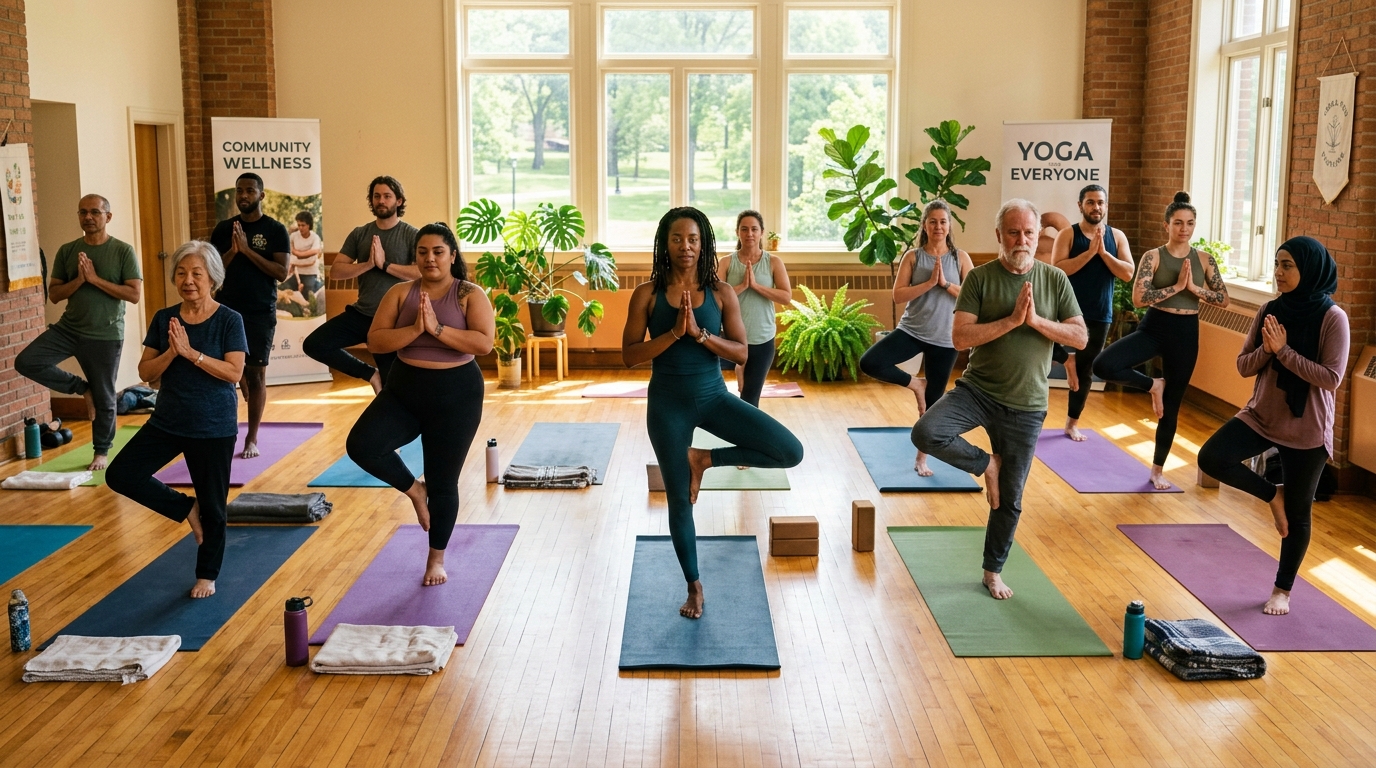 Yoga session at Triangle Empowerment Center