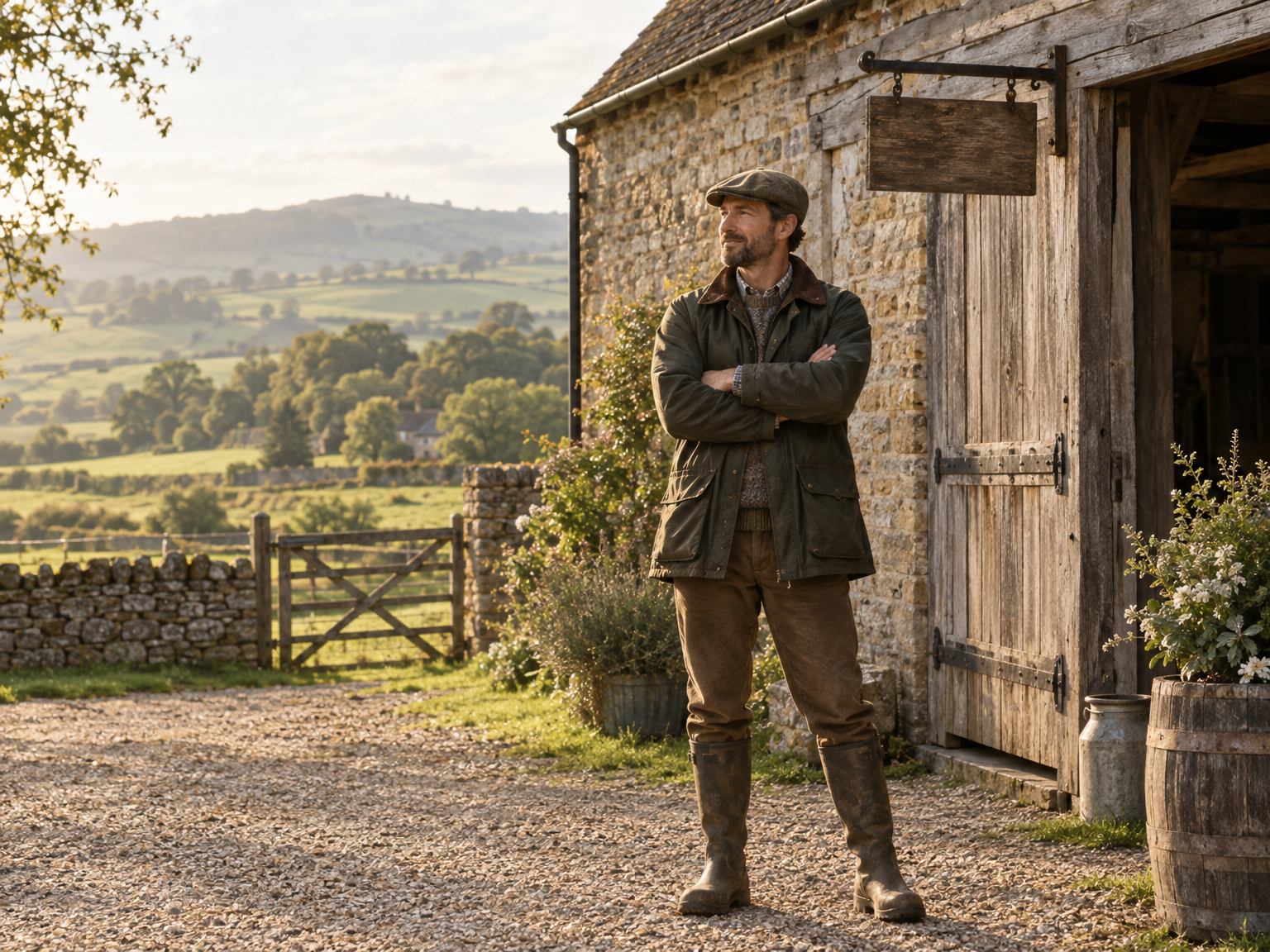 Rob standing outside The Dovecote Barn with arms crossed