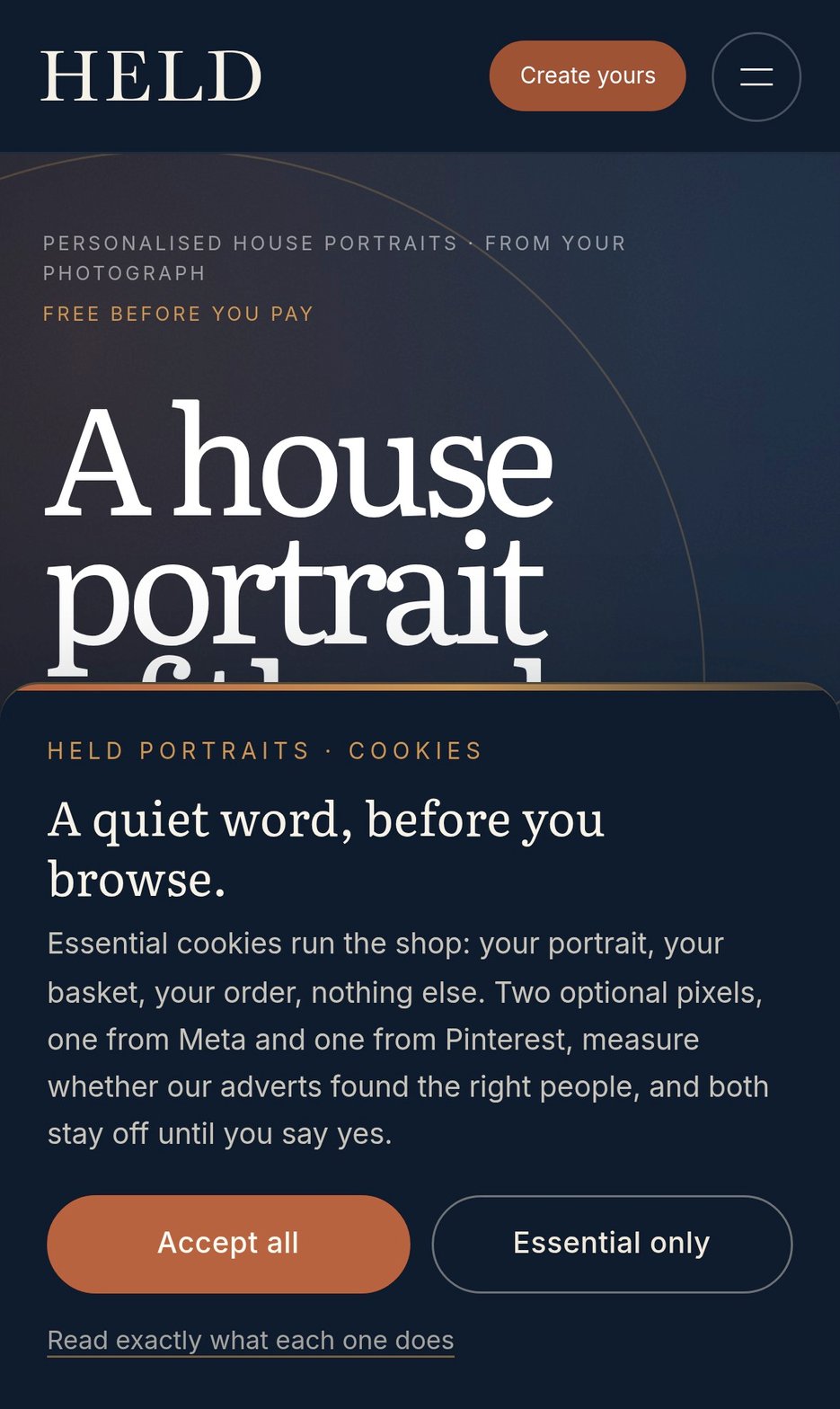 HELD Portraits mobile view