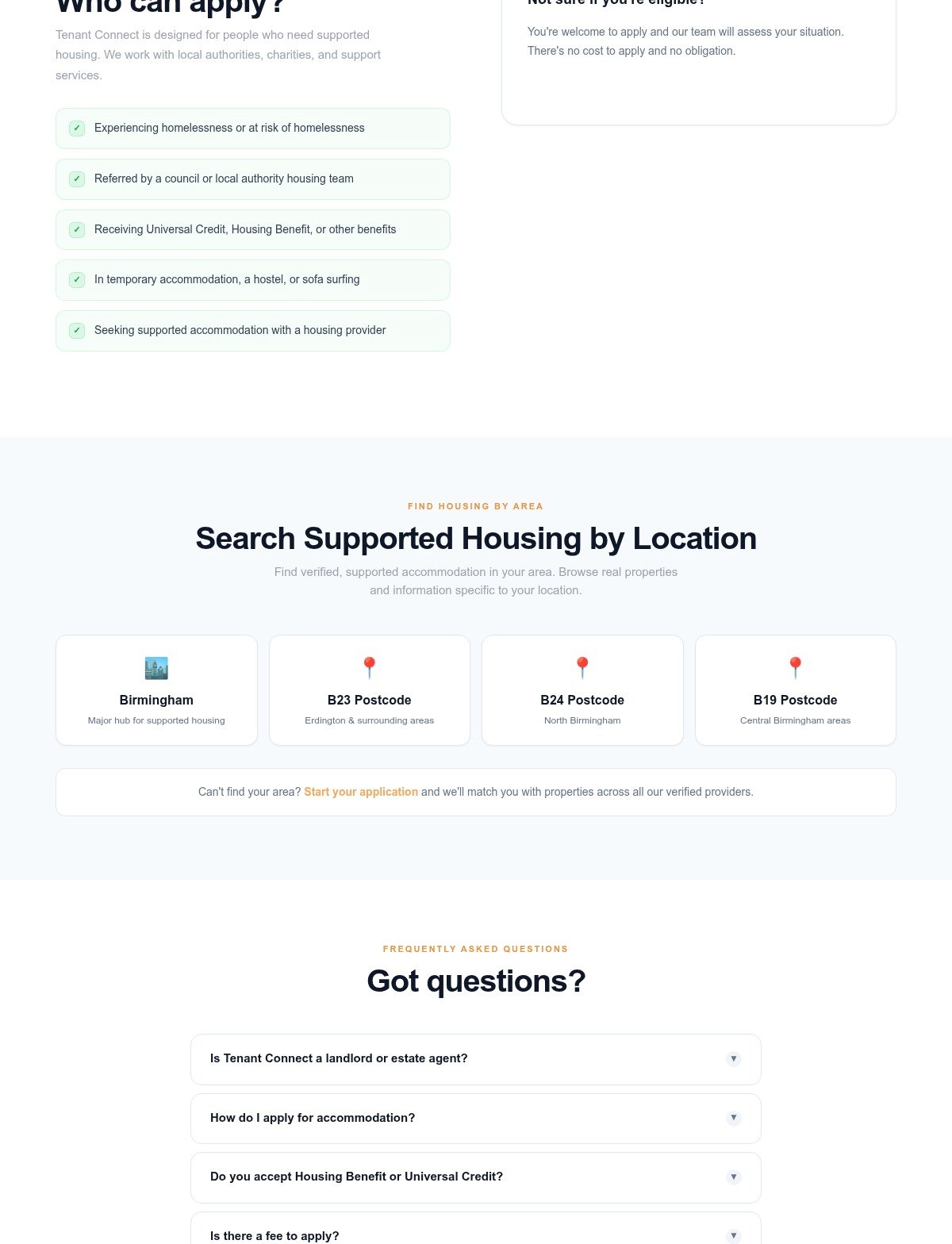 Tenant Connect — application process