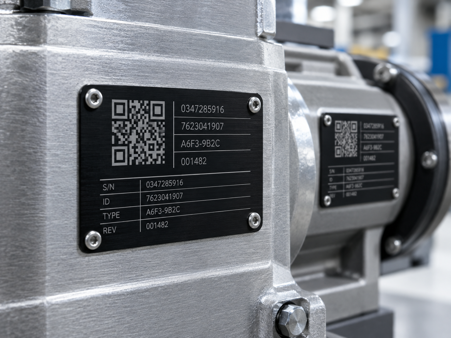 Engraved industrial component marking