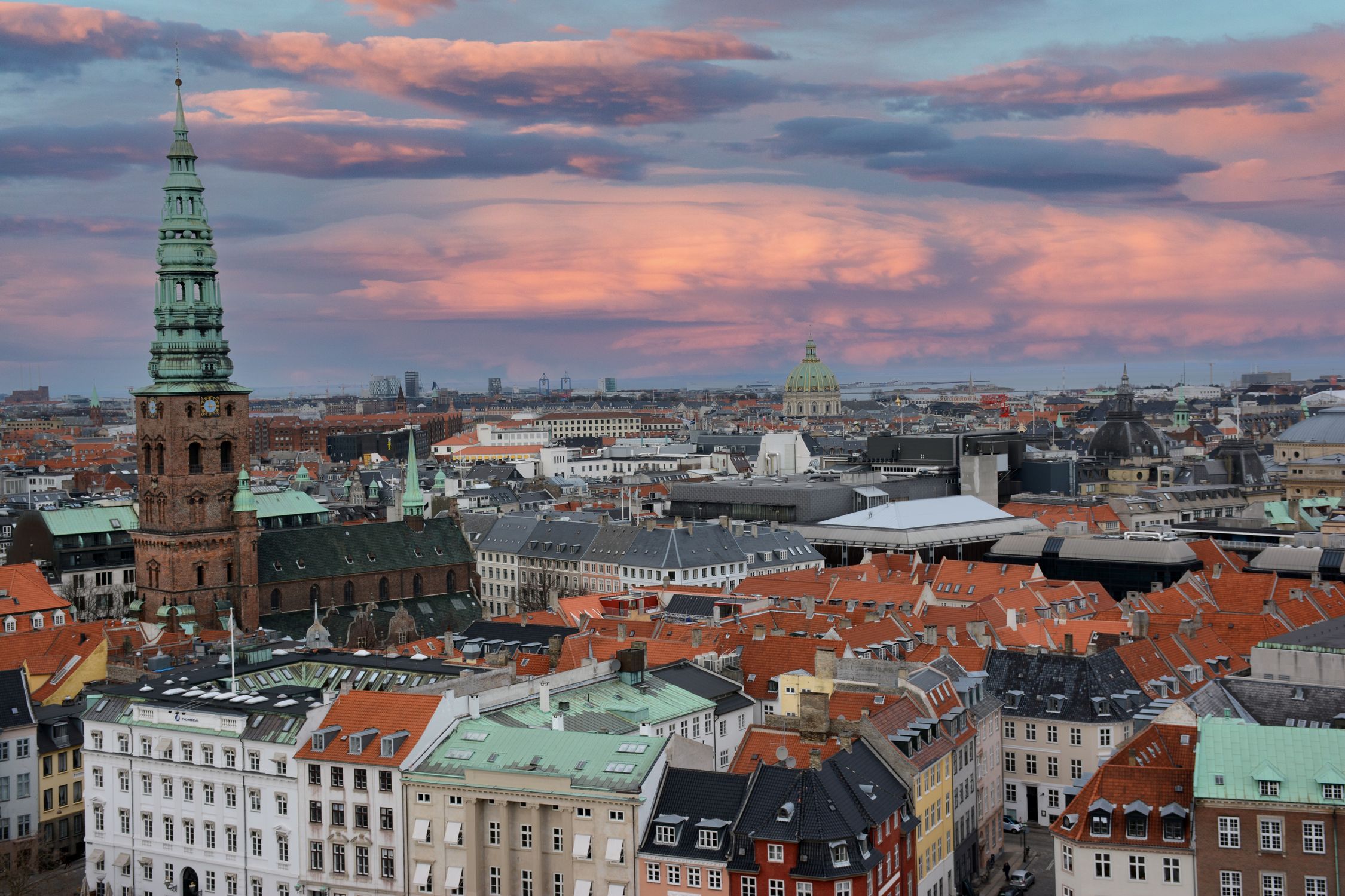 Copenhagen skyline at dusk