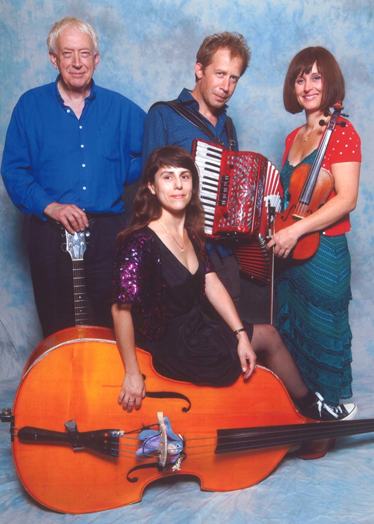 Fiddlestix ceilidh band: accordion, fiddle, guitar and double bass players