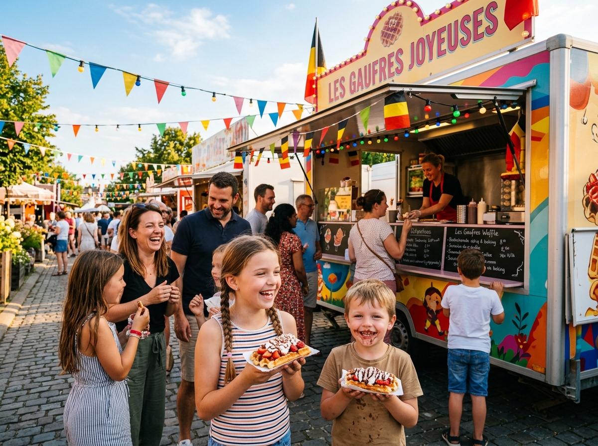 Kinderen genieten van wafels op een feest
