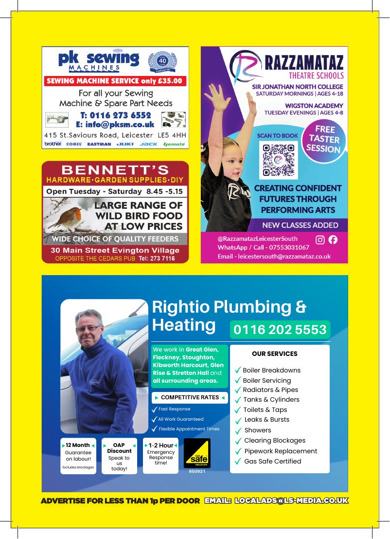 Current advert for Razzamataz Leicester South