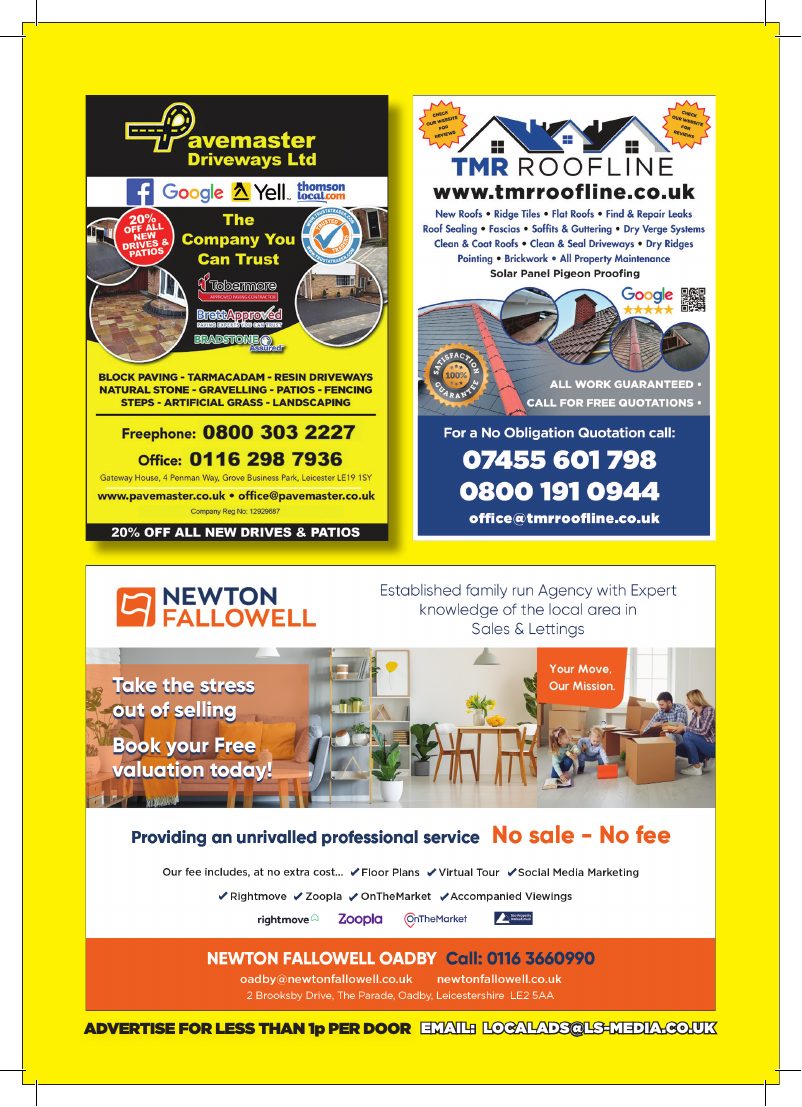 Current advert for Newton Fallowell Oadby