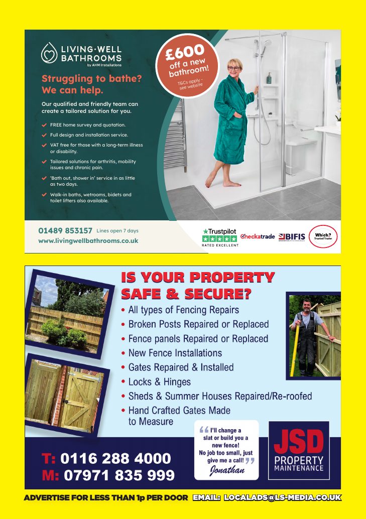 Current advert for Living Well Bathrooms