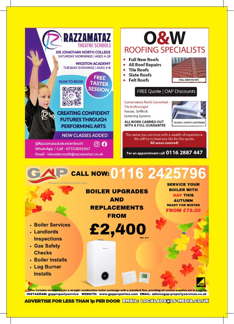 Current advert for O&W Roofing Specialists