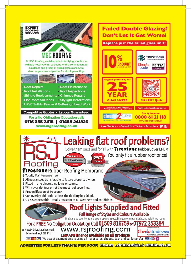 Current advert for MGC Roofing