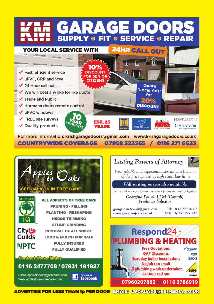 Current advert for KM Garage Doors