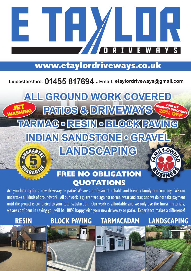 Current advert for E Taylor Driveways