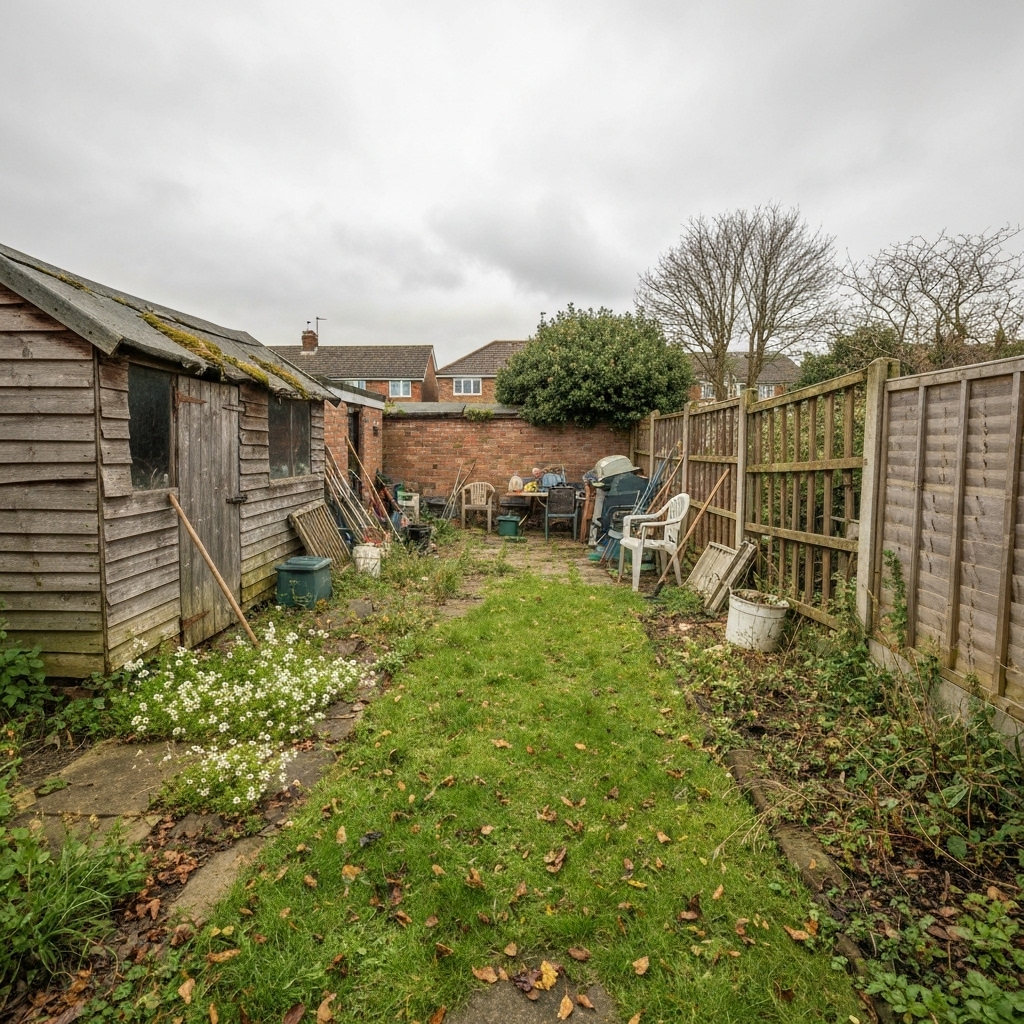 Before: Unused corner of garden