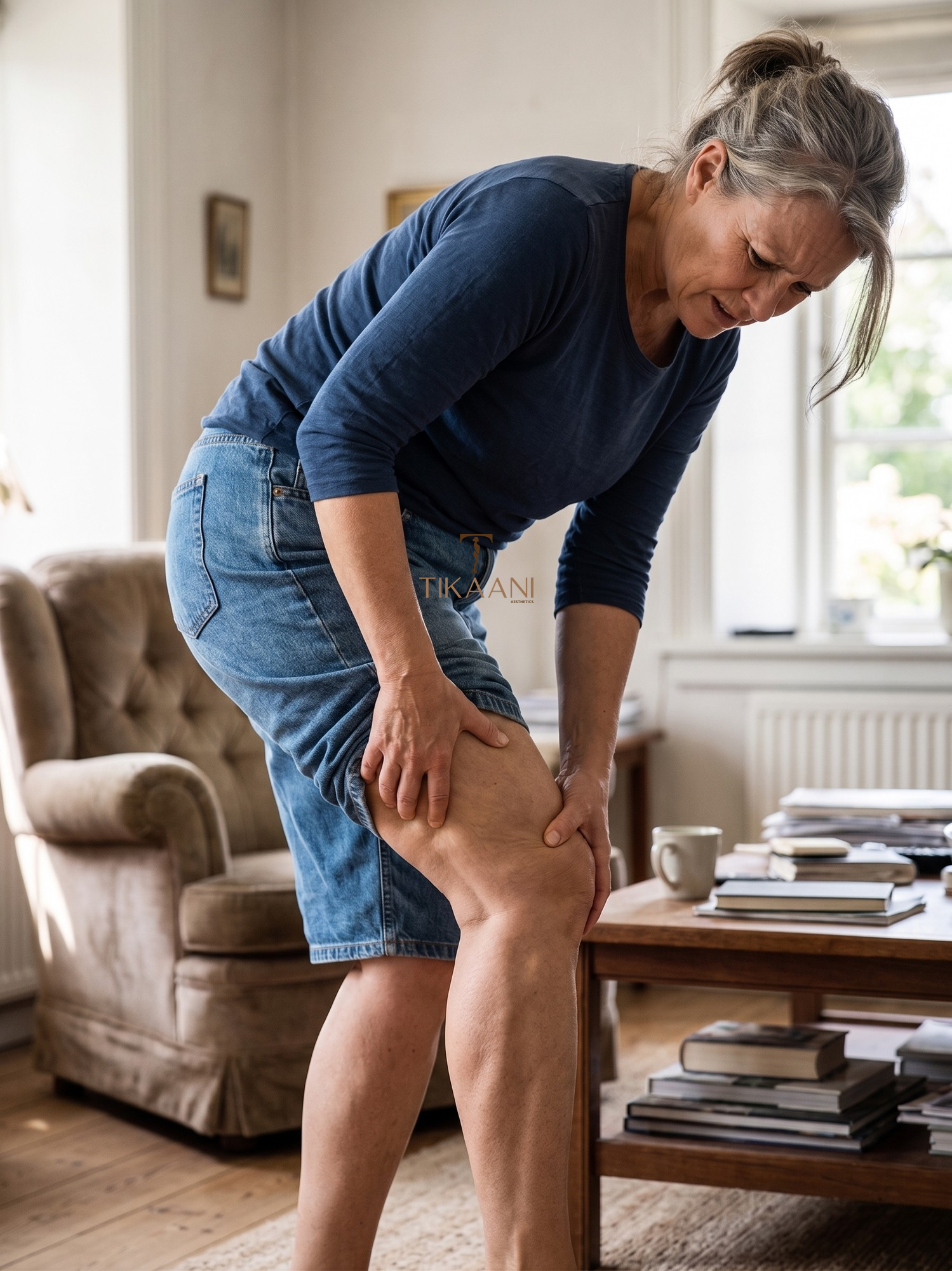 Schematische weergave van de huid en het onderhuidse bindweefsel dat bijdraagt aan de structuur van cellulite