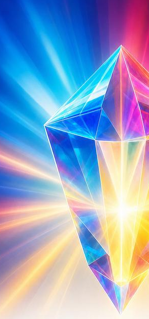 Logo Bijzonder Helder: een kleurrijk kristal