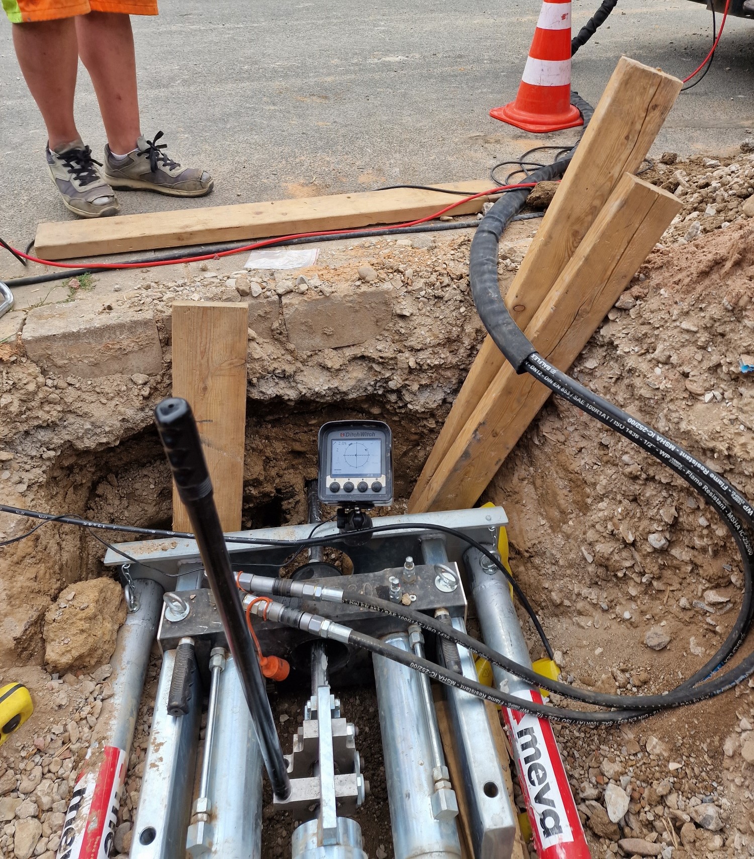 Kabelleitungstiefbau Baustelle