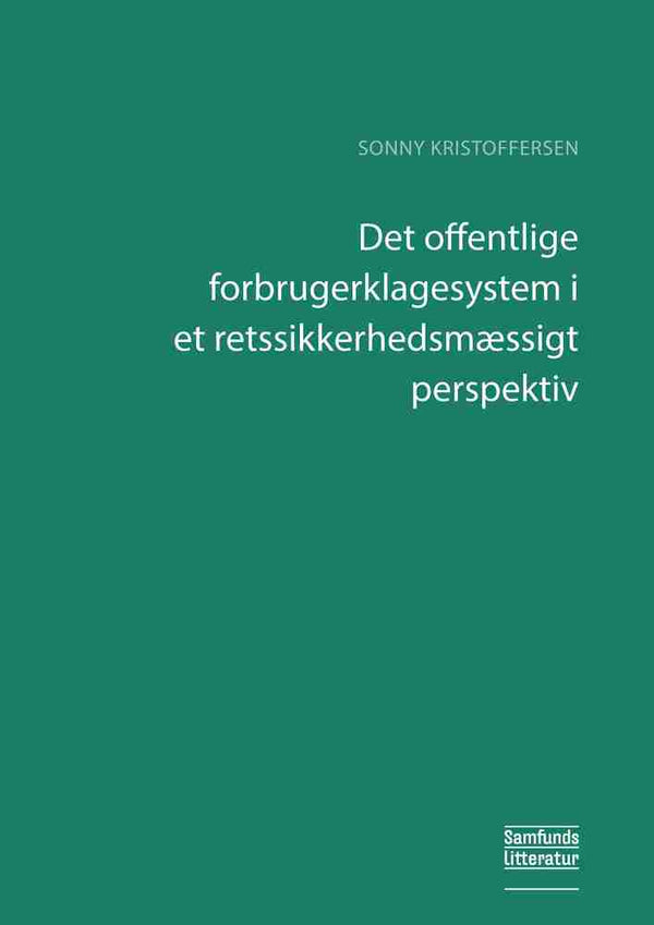 Forside: Det offentlige forbrugerklagesystem i et retssikkerhedsmæssigt perspektiv