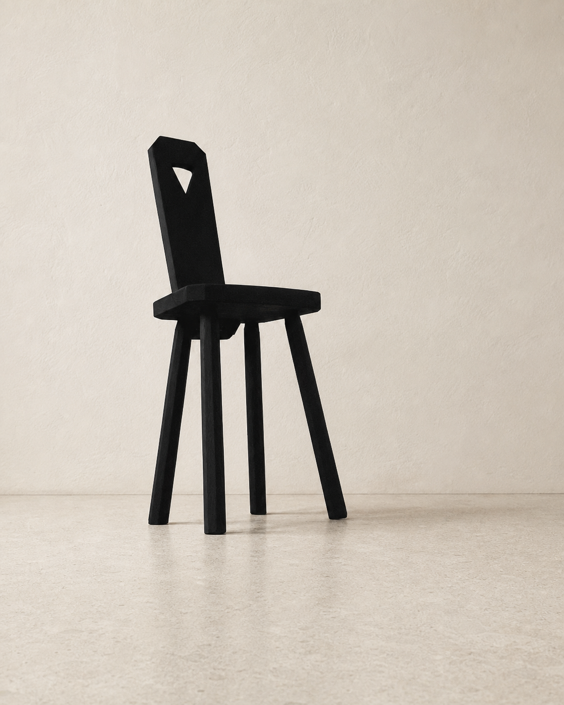 Blackened Oak Spinning Stool