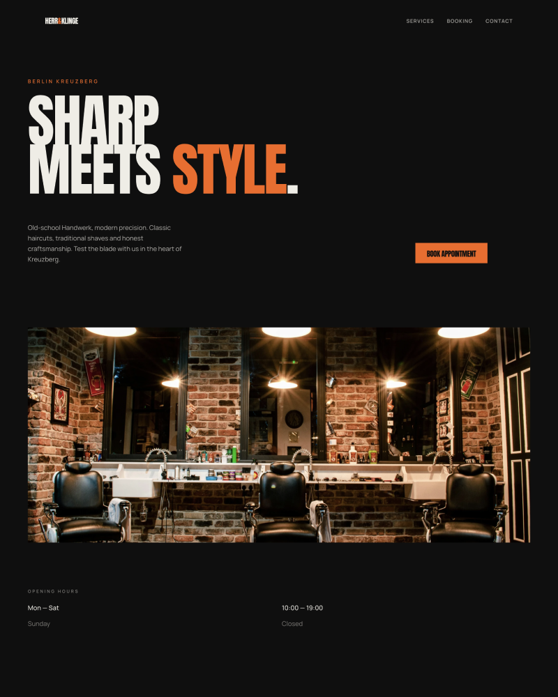 Barbershop site built from a Google Maps listing