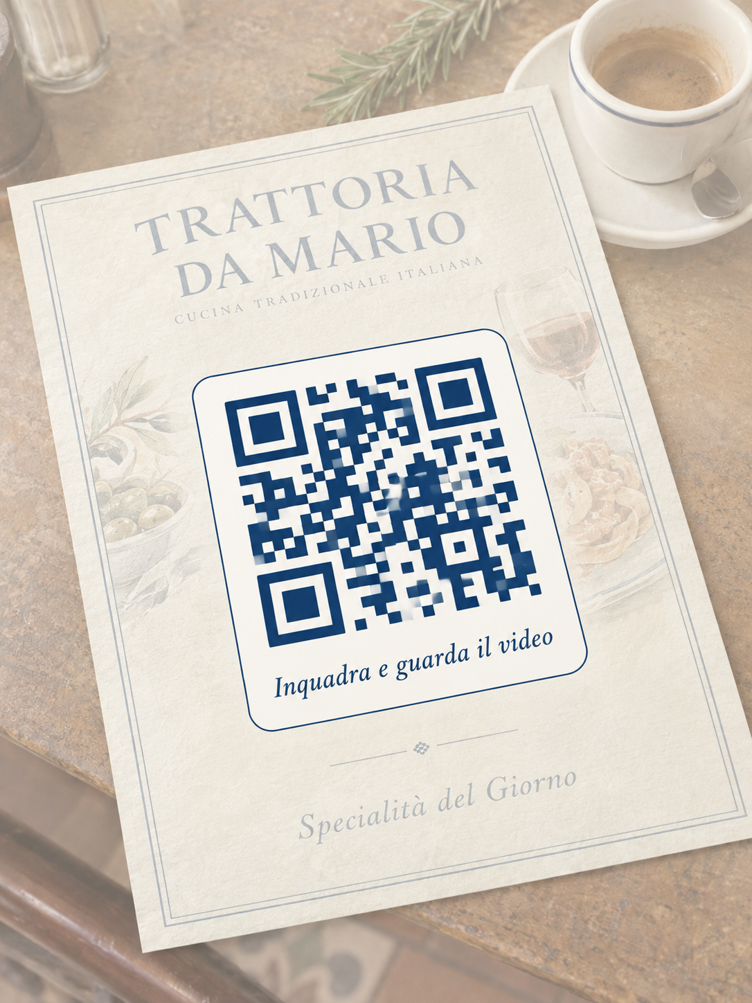 Facciata digitale del volantino: un grande QR code che occupa quasi tutta la pagina