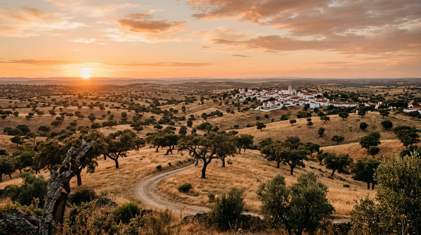 Paisagem do Alentejo ao entardecer