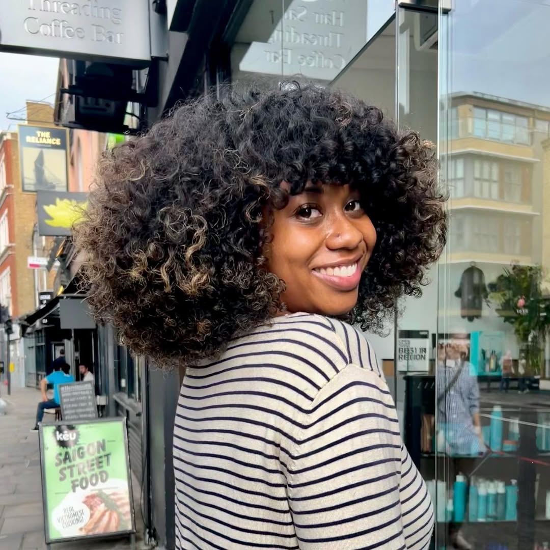 Natural curly cut outside 3thirty Salon Shoreditch