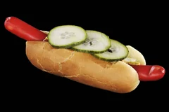 Rød hotdog
