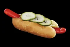 Rød hotdog
