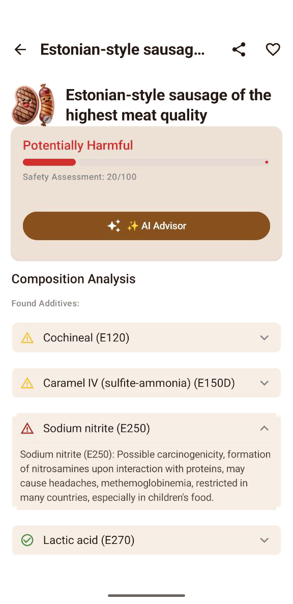 Eat Safe App Screenshot