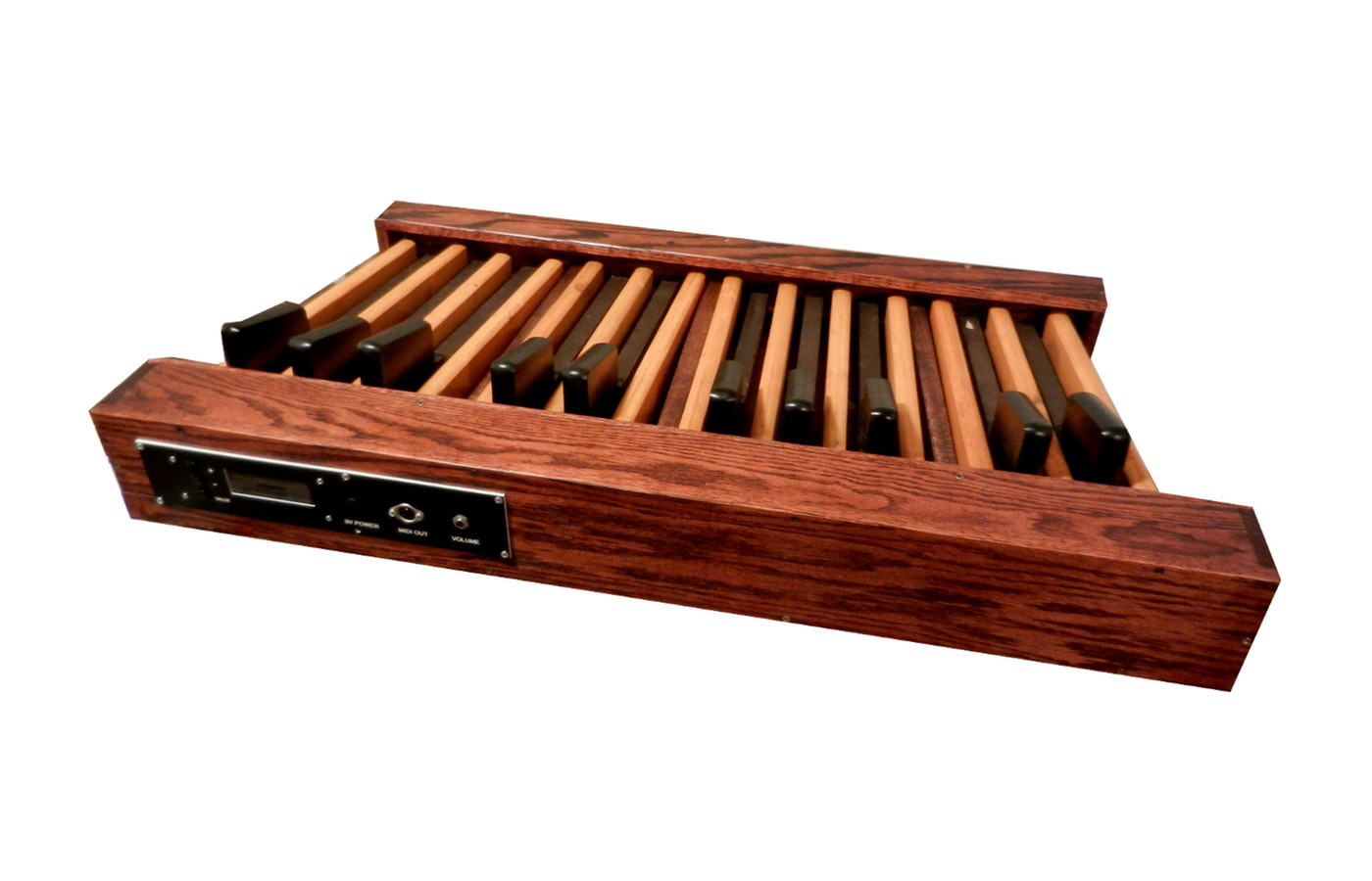 JG3 24 note solid oak MIDI bass pedalboard, full board with LCD control panel and MIDI out