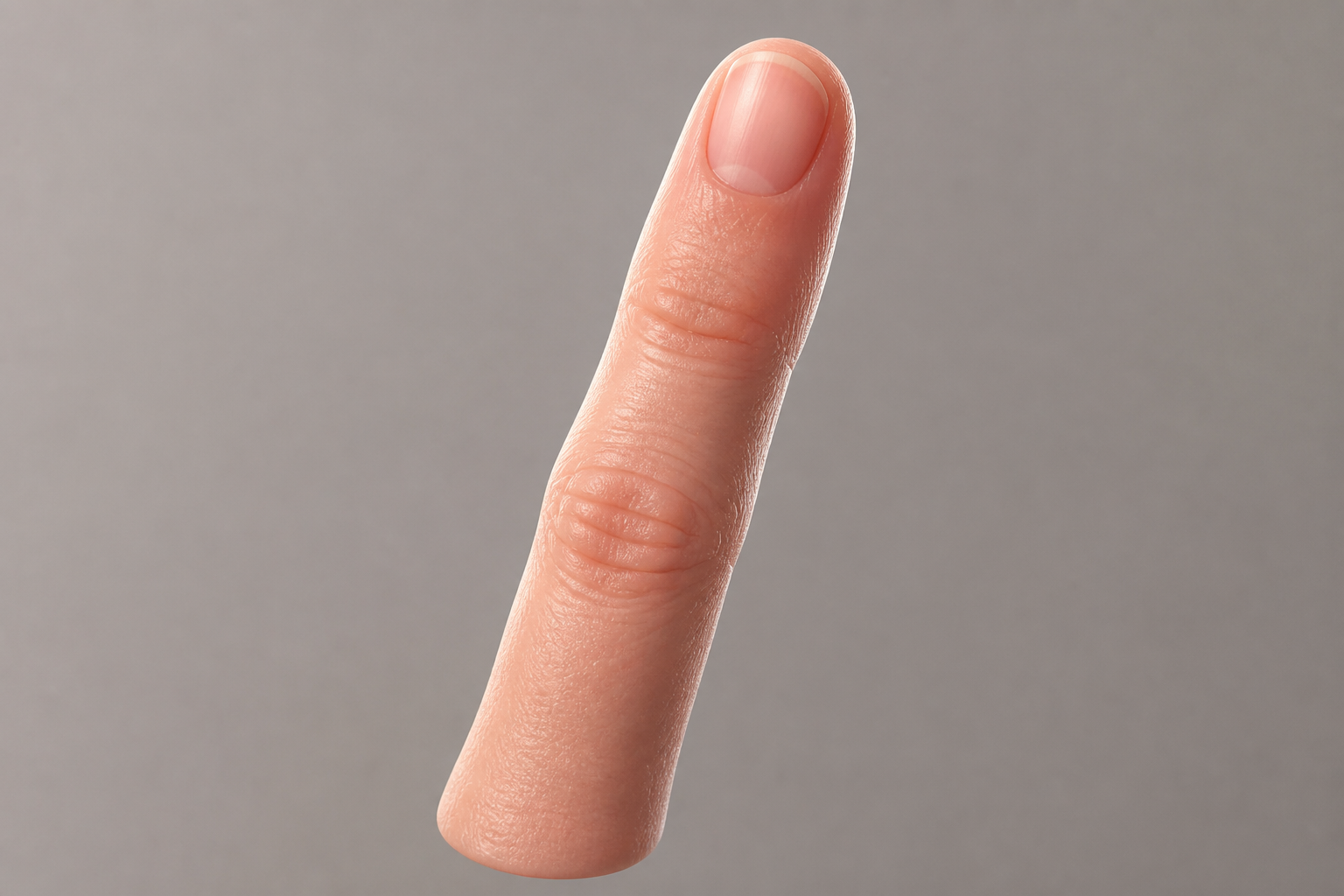 Profesionální realistický 3D render lidského malíčku na neutrálním pozadí