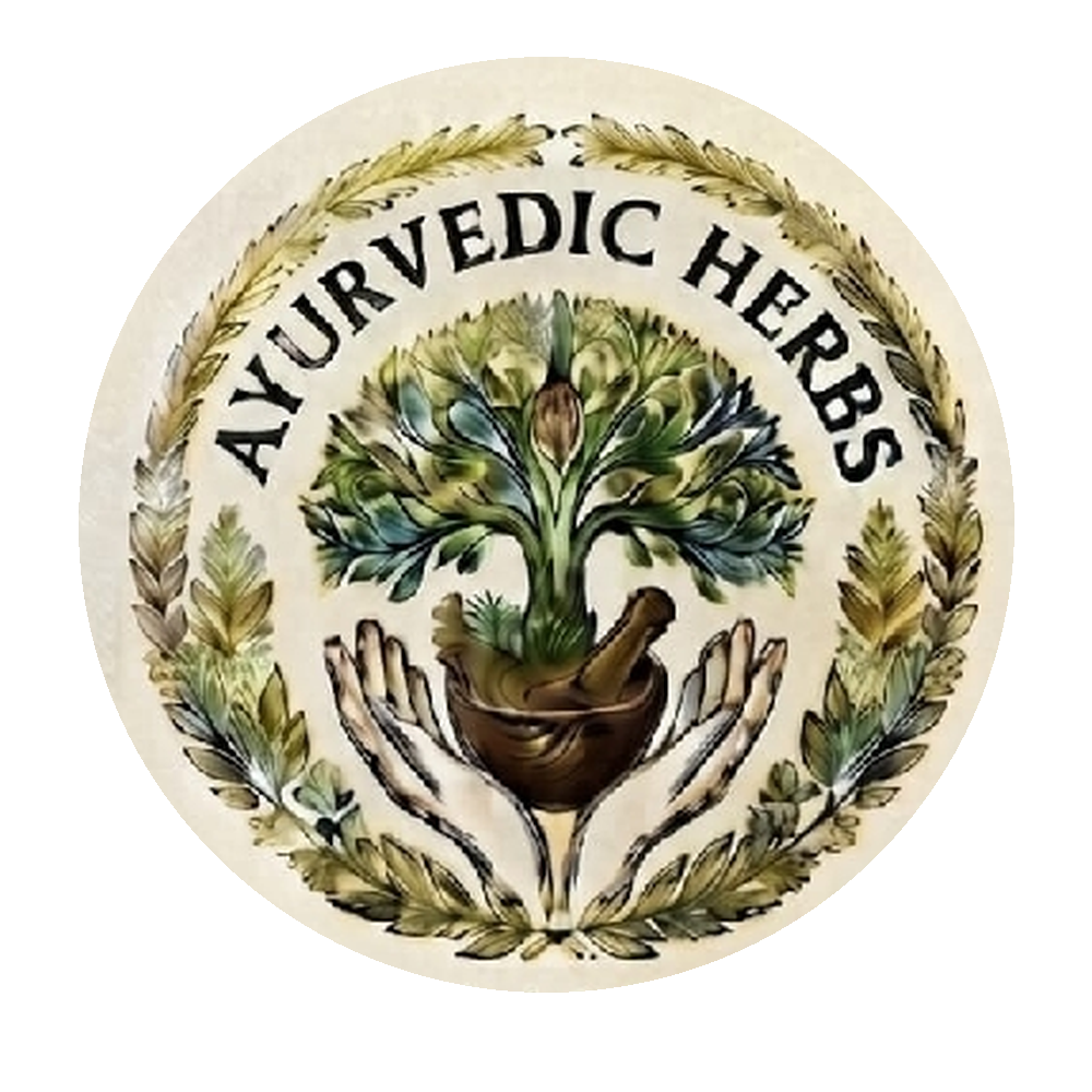 Logo Ayurvedic Herbs se stromem a rukama